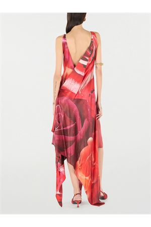 Dress With Asymmetrical Skirt And Rose Print ROBERTO CAVALLI | UKT116RYN4802000